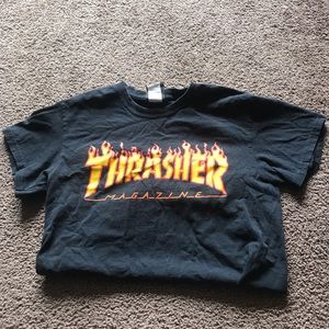 THRASHER T-SHIRT - FLAME LOGO